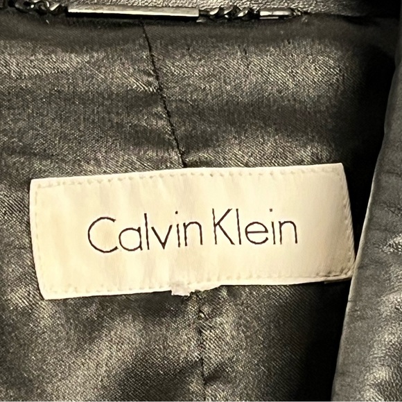 Calvin Klein Women's Sleek Black Leather Jacket - Picture 2 of 9